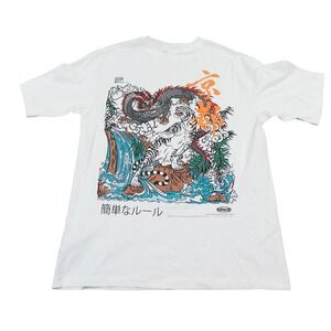 Xside Dragon Tiger Japanese Streetwear Graphic T Shirt Men S White Stnch Tee